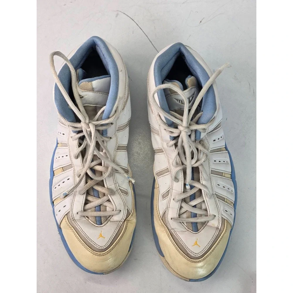 Jordan Melo M7 Carmelo Men's‎ Sneakers Size 12 White Blue Basketball Shoes
